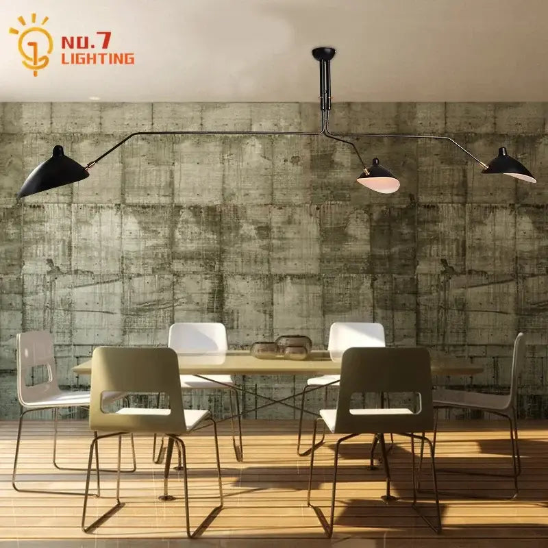 Black metal spider ceiling lamp with three adjustable conical shades for industrial decorbites ceiling lamp decor