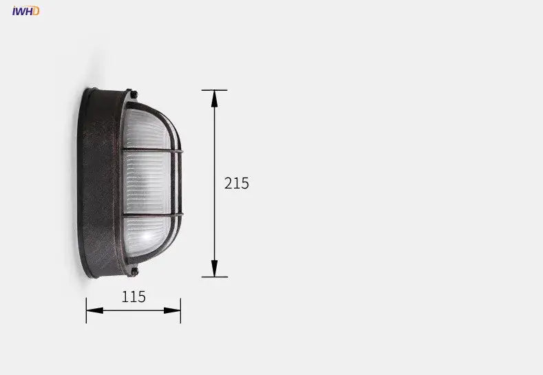 Black metal wall lamp with curved ribbed glass cover industrial glass wall light for stairway decorbites industrial glass