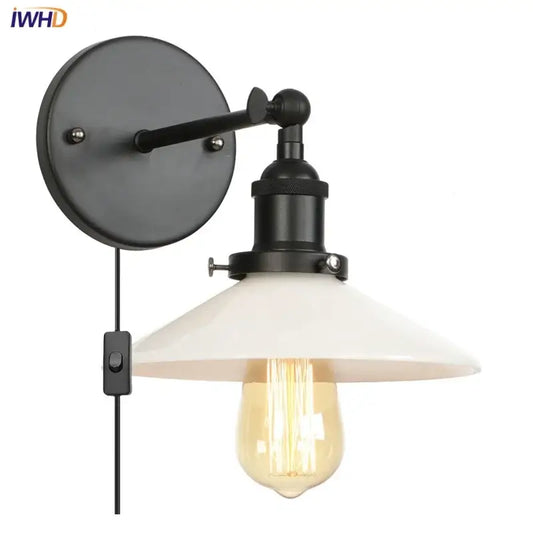 Black industrial wall lights with white ceramic shade and exposed edison bulb decorbites led wall lights for kitchen