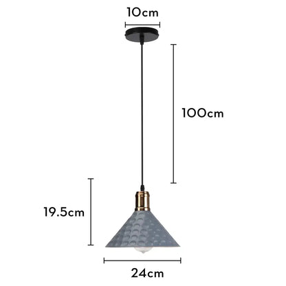 A modern industrial black white copper iron pendant light with textured gray metal shade and brass accent collar decorbites iron pendant