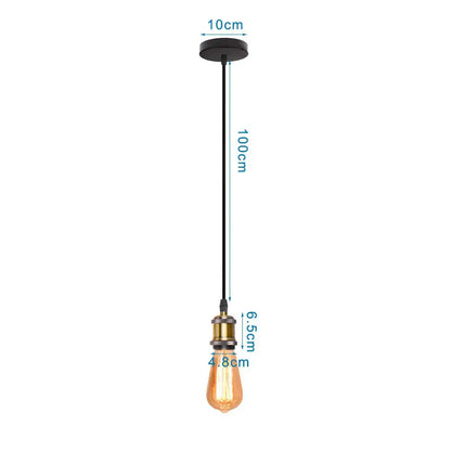 Black industrial-style iron pendant light with brass bulb holder and amber glass bulb for dining room decorbites iron pendant