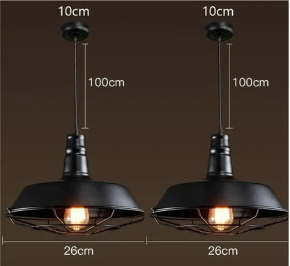 Industrial black iron pendant lights with metal cage and exposed bulb ideal for kitchen decorbites iron pendant lighting