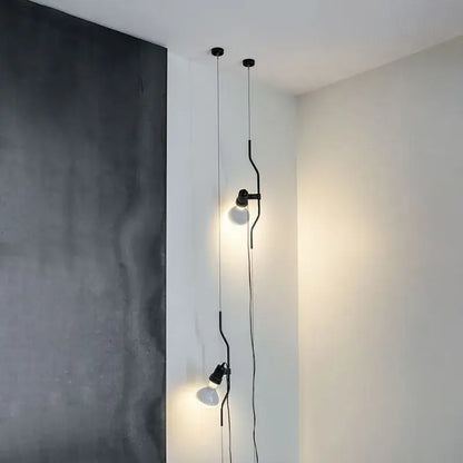 Black wrought iron adjustable pendant lamp with spherical bulbs hanging for bedroom decorbites pendant lamp