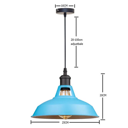 Industrial blue vintage pendant light with matte finish and black metal hardware ideal for kitchen decorbites pendant light
