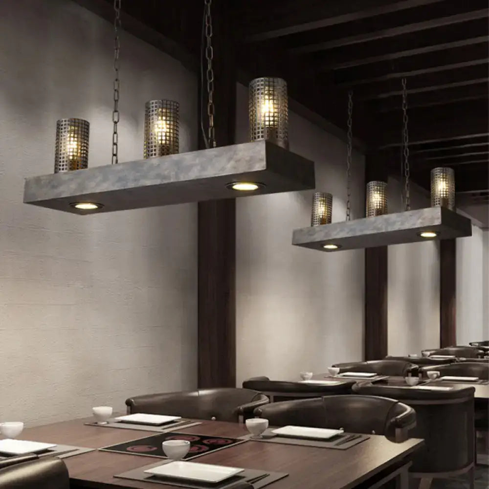 Industrial bronze and black hanging ceiling light with cylinder metal shade and perforated design for kitchen use e26 e27 smd