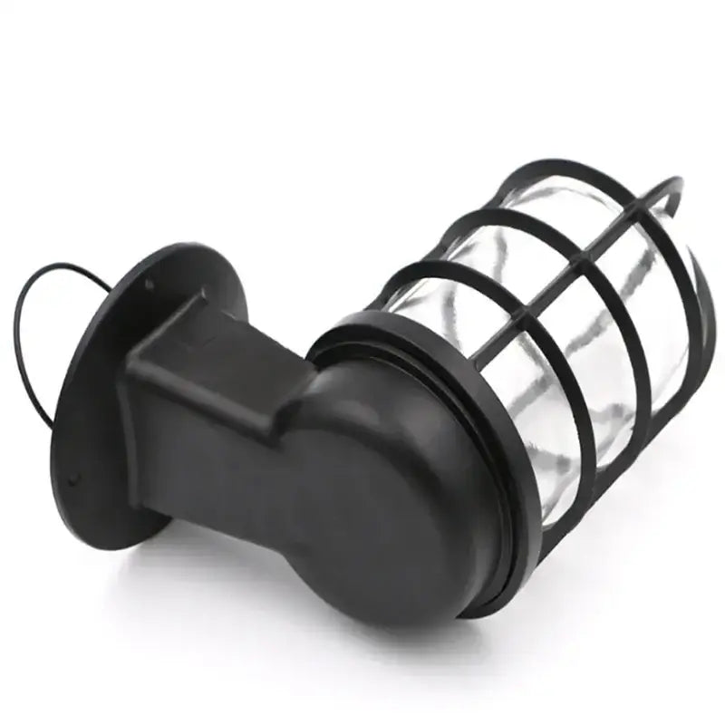 Black industrial bronze iron cage guard wall sconce lantern with cylindrical glass and attached mounting bracket for bedroom decorbites iron cage