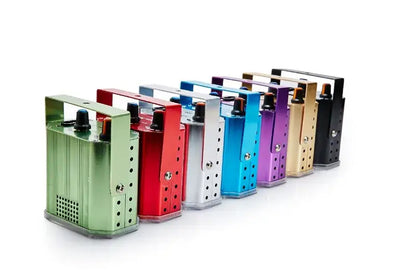 A sleek portable speaker with a perforated metal body available in multiple colors for rgb white strobe light decorbites 20w compact use