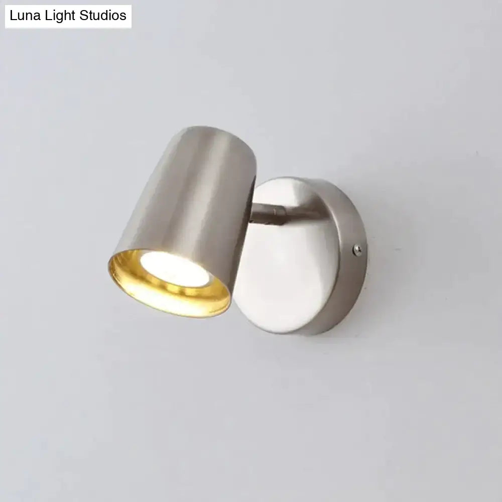 Industrial led wall brushed nickel led wall sconce with modern stainless steel and gold finished interior spotlight