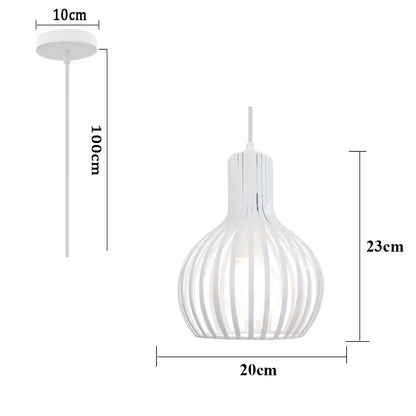 White pendant light with vertical slats and sleek modern design for decorbites industrial cage led living room decor