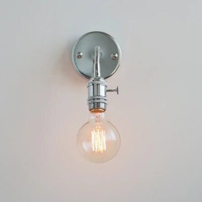 Industrial chrome flexible led wall lamp sconce with vintage Edison bulb for bedroom reading light