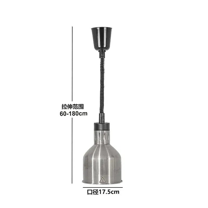 Industrial copper electric telescopic heat lamp pendant light with stainless steel body black gooseneck and adjustable height