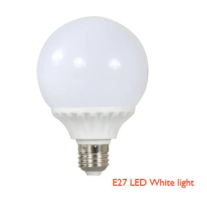 White frosted glass globe led light bulb with metallic e27 screw base for decorbites industrial e27 ceiling lamp use