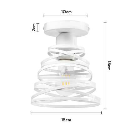 White spiral metal decorbites industrial e27 ceiling lamp with modern minimalist design for living room decor