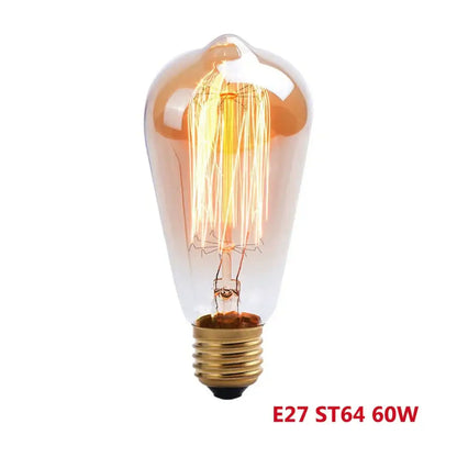 Warm-toned amber glass filament bulb with brass base and glowing filaments for decorbites industrial e27 ceiling lamp