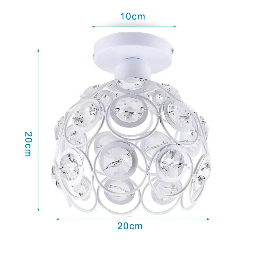White crystal chandelier with spherical design and clear glass crystals for decorbites industrial e27 ceiling lamp