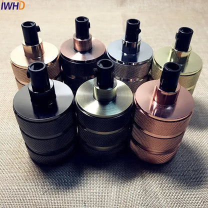 A set of decorbites industrial e27 socket lamp holders in brushed metal finishes black rose gold and silver for kitchen decor