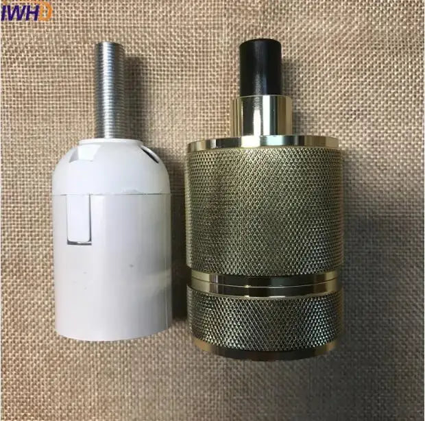 White and gold metallic industrial e27 socket lamp holder with threaded stems for kitchen light decorbites lamp holder use