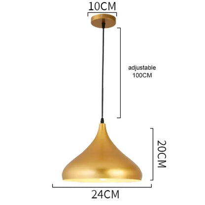 Industrial gold wrought iron pendant light with gold teardrop matte finish and adjustable black cord for dining room decorbites gold wrought