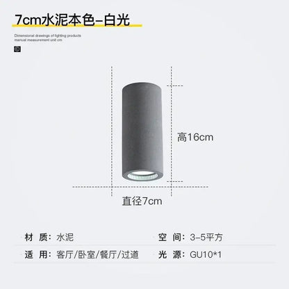 Industrial gray and white concrete ceiling light with gu10 bulb and white glow for decorbites industrial led ceiling use
