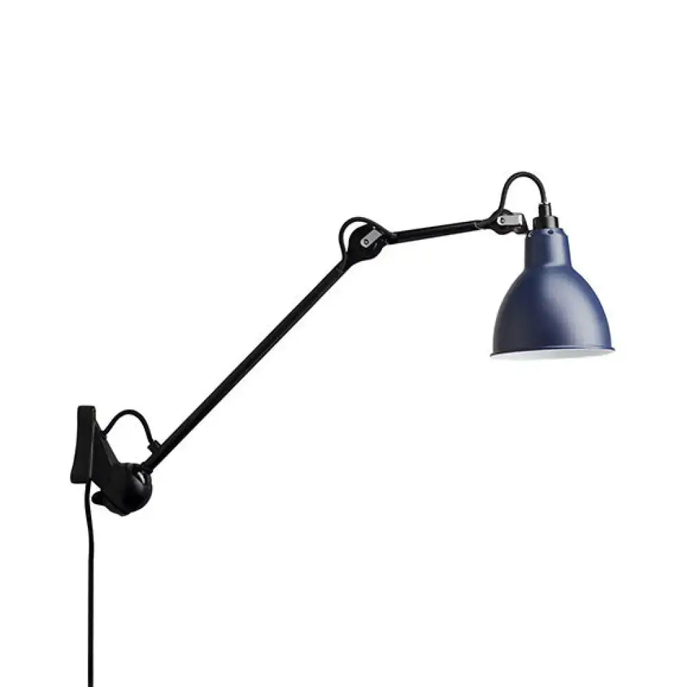 Industrial lime green and black wall lamp with blue enamel finish black articulated arms for bedroom led sconce 110v-120v 220v-240v