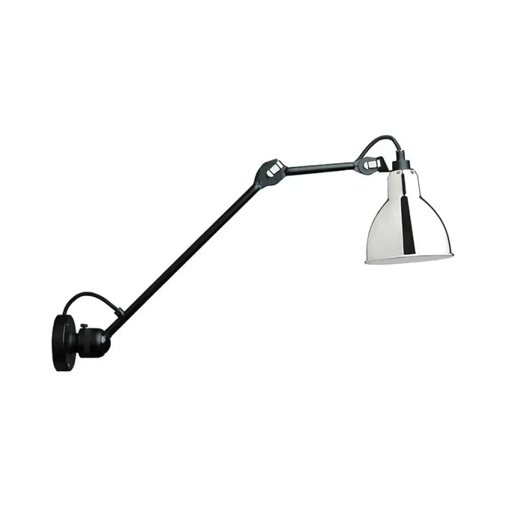 Industrial lime green and black wall lamp with black and chrome adjustable articulated arm compatible with led incandescent fluorescent bulbs