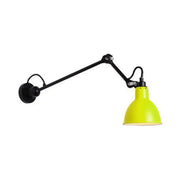 Vibrant lime green industrial wall lamp with black articulated arm 110v-120v 220v-240v led incandescent fluorescent sconce