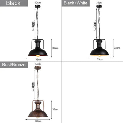 Industrial loft chandelier pendant light in black and brass metal with chain available in three finishes by decorbites industrial loft