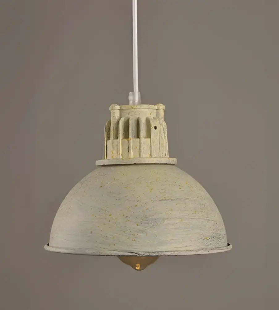 Industrial loft chandelier with distressed off-white ribbed metal dome for dining room decorbites industrial loft style