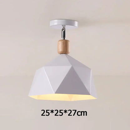 White geometric pendant light with wooden accent and chrome hardware for decorbites industrial loft ceiling decor