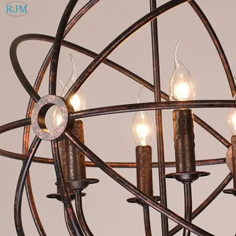 Rjm brand industrial loft iron bronze pendant light with rustic bronze finish and candle-style bulbs for dining decorbites industrial loft