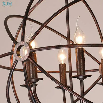 Rjm brand industrial loft iron bronze pendant light with rustic bronze finish and candle-style bulbs for dining decorbites industrial loft