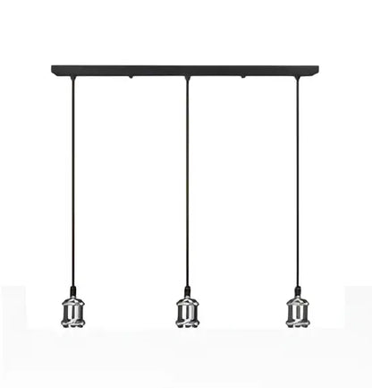 Black rectangular industrial loft led pendant light with four chrome bulb holders for kitchen dining room decorbites industrial loft