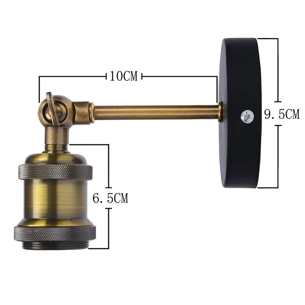 Industrial loft led cage wall light sconce with antique brass finish and black circular base by decorbites industrial loft