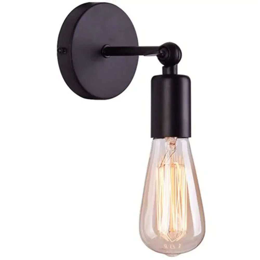 Black wrought iron industrial loft led cage wall sconce with vintage edison bulb for bedroom decorbites industrial loft