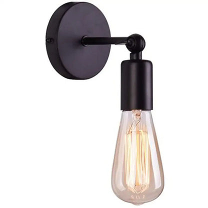 Black wrought iron industrial loft led cage wall sconce with vintage edison bulb for bedroom decorbites industrial loft