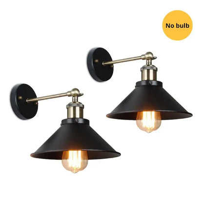 Industrial matte black and brass wall sconce with exposed filament bulbs for living room lighting decorbites industrial wall