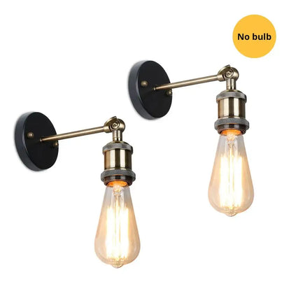 Industrial matte black and brass wall sconce with exposed edison bulb for living room lighting decorbites industrial wall
