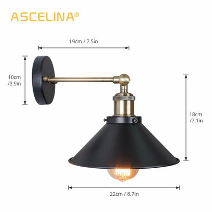 Industrial matte black and brass wall sconce with vintage edison bulb by ascelina for decorbites industrial wall lighting