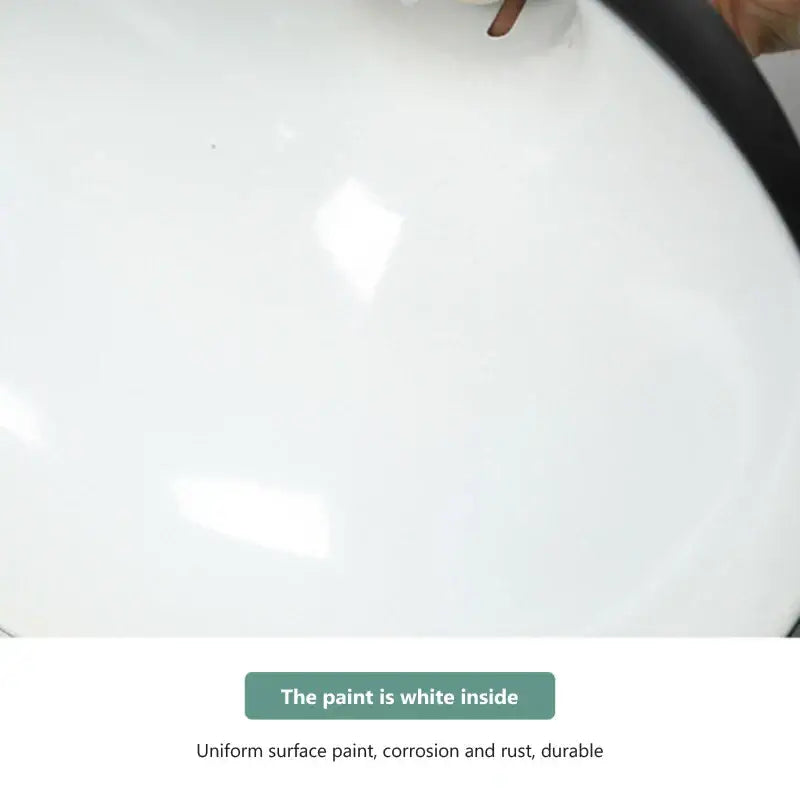 White enamel-coated interior of matte black industrial electric food heat preservation lamp corrosion-resistant container