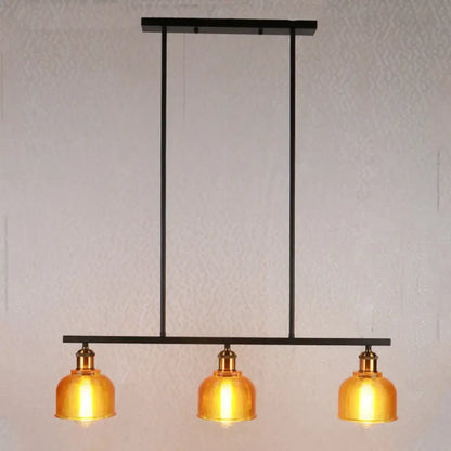 DecorBites industrial black pendant lamp with red yellow blue glass bowls 3-light for island lighting 110v-120v 220v-240v