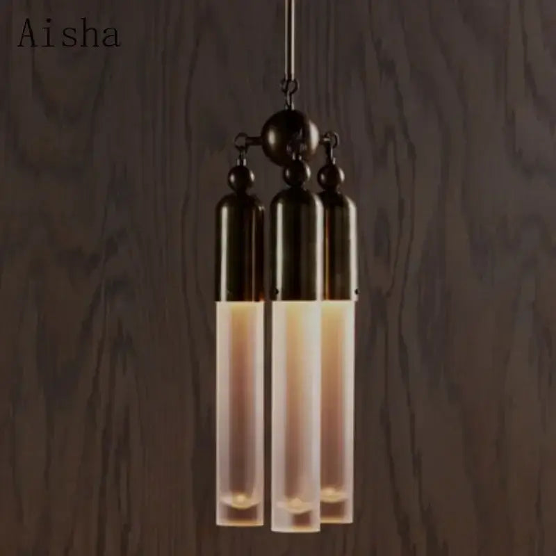 Aisha brand industrial retro pendant lamp with three frosted glass shades and dark metal fixtures for living room decorbites industrial retro