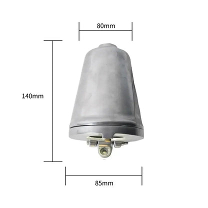 Silver metallic bell wall lamp with cylindrical body 140mm tall industrial retro decorbites industrial retro