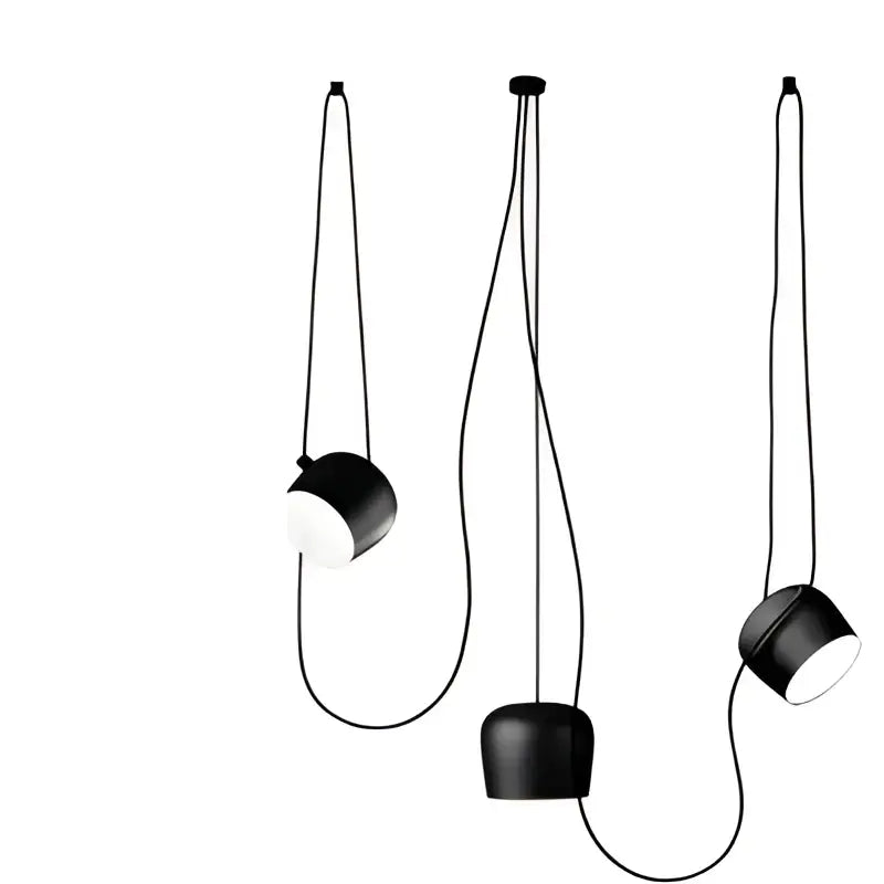 Black cylindrical pendant lamp with matte finish and exposed cords decorbites industrial spider pendant for living room decor