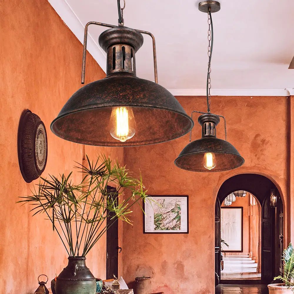 Industrial Vintage Black Iron Pendant Light - Decorbites
