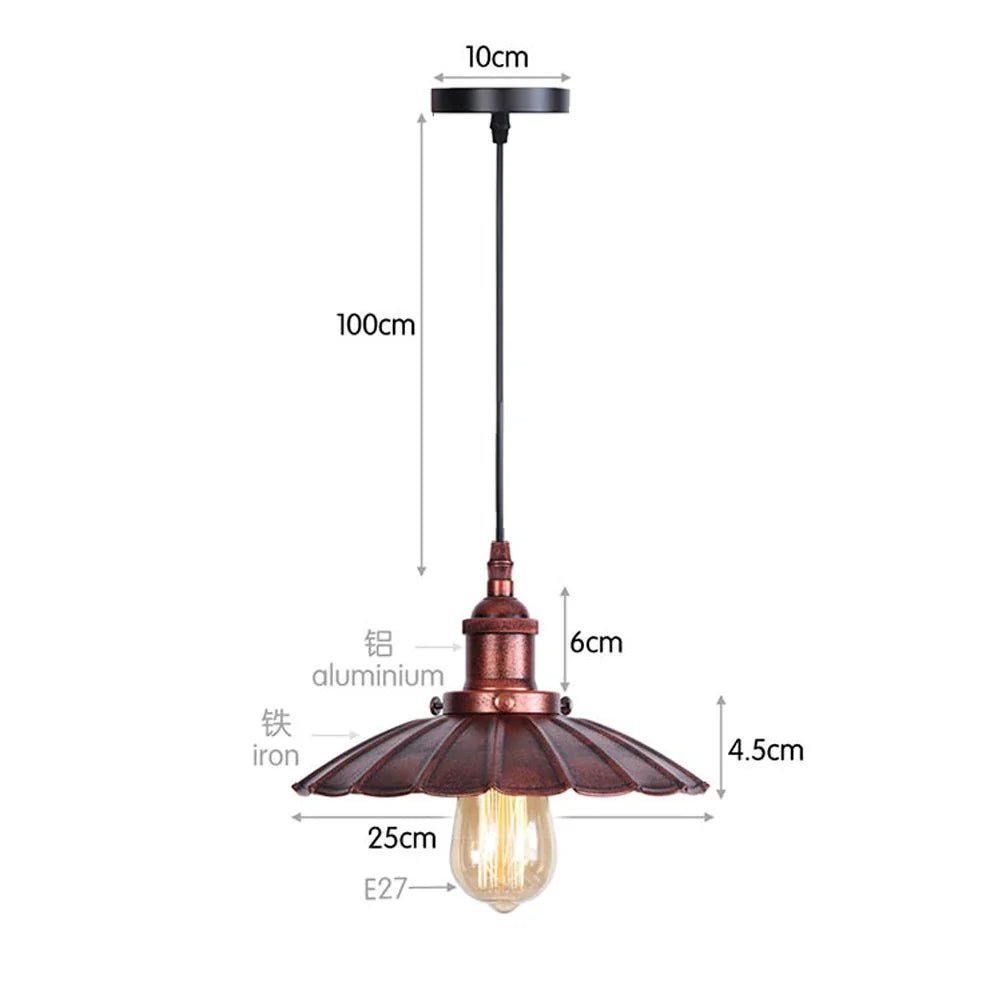Industrial Vintage Black Iron Pendant Light - Decorbites