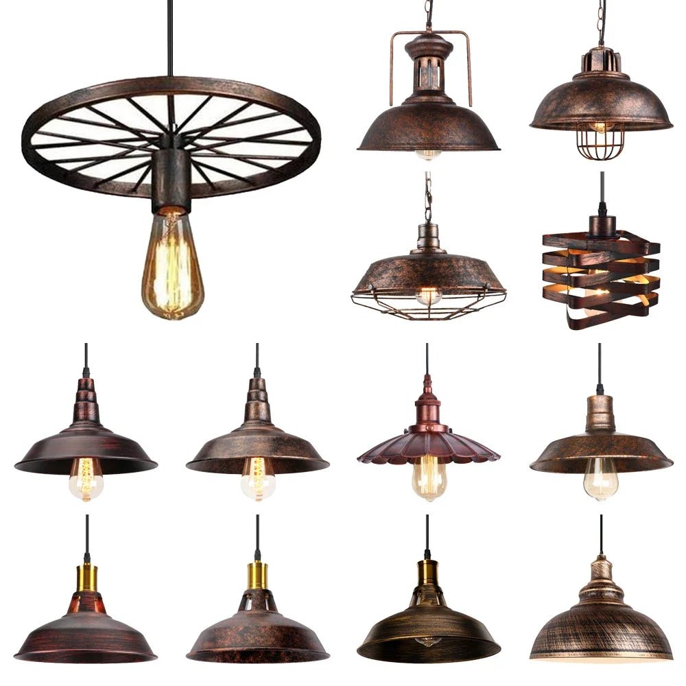 Industrial Vintage Black Iron Pendant Light - Decorbites