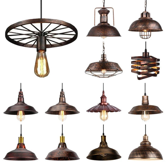 Industrial Vintage Black Iron Pendant Light - Decorbites