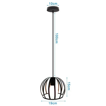 Black metal cage pendant light with spherical design and 10cm diameter ceiling mount decorbites industrial vintage led