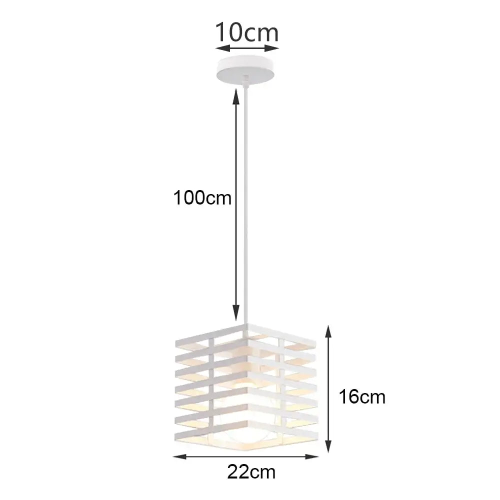 White modern pendant light with geometric layered cube design and frosted glass panels for decorbites industrial vintage lighting