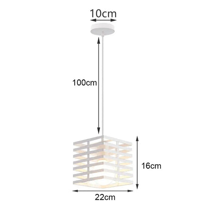 White modern pendant light with geometric layered cube design and frosted glass panels for decorbites industrial vintage lighting